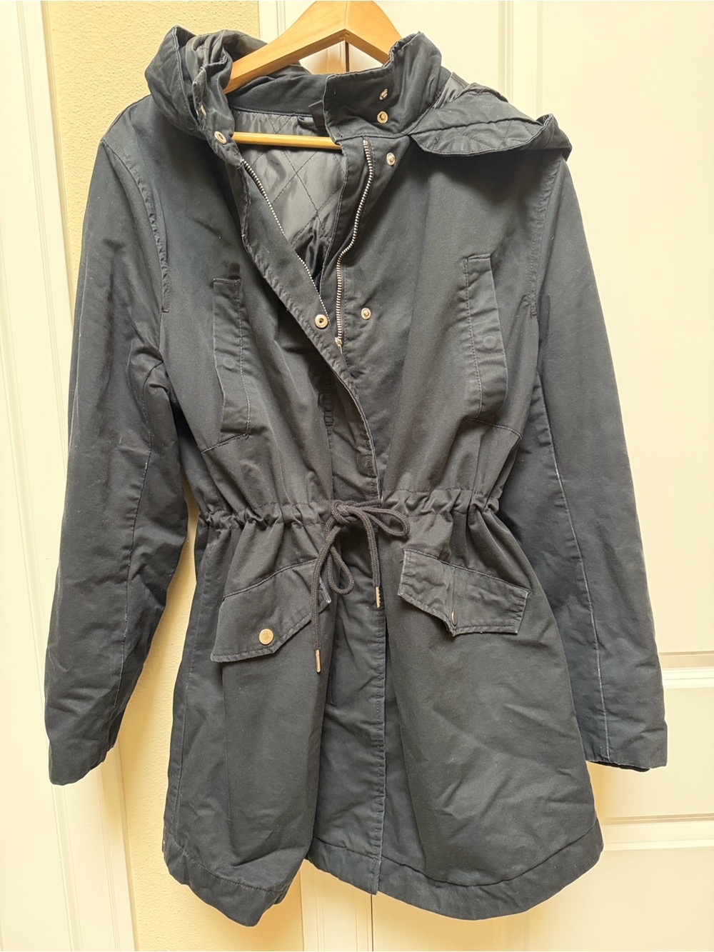 H&M Divided Hooded Women Adjustable-Fit Field Jacket Black